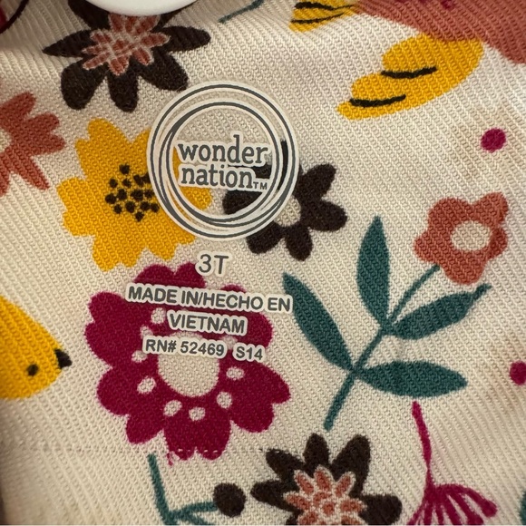 Wonder Nation Floral Dress Short Sleeve Toddler Girls 3T NWT - Picture 6 of 8